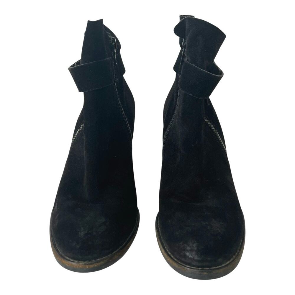 Paul Green Dallas Black Suede Stacked Heeled Ankle Boots Size 8 US - Picture 3 of 10